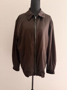 Brooklyn Brown Zip Front Shirt Jacket | Lightweight Lined w/ Contrast Trim